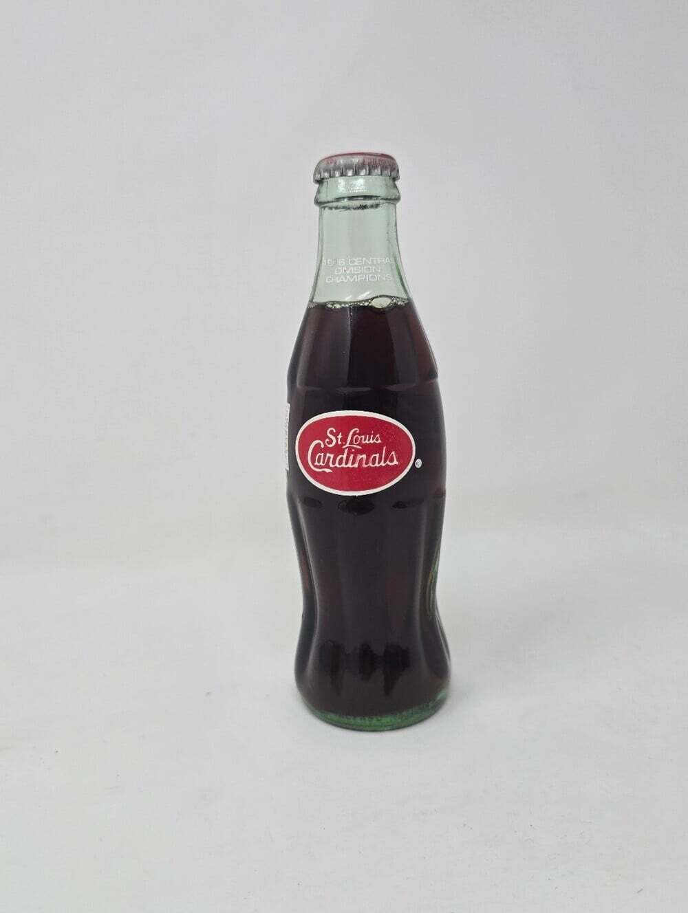 Coca Cola Glass Bottle Vintage 90s St Louis Cardinals Baseball 1996 Div Champs